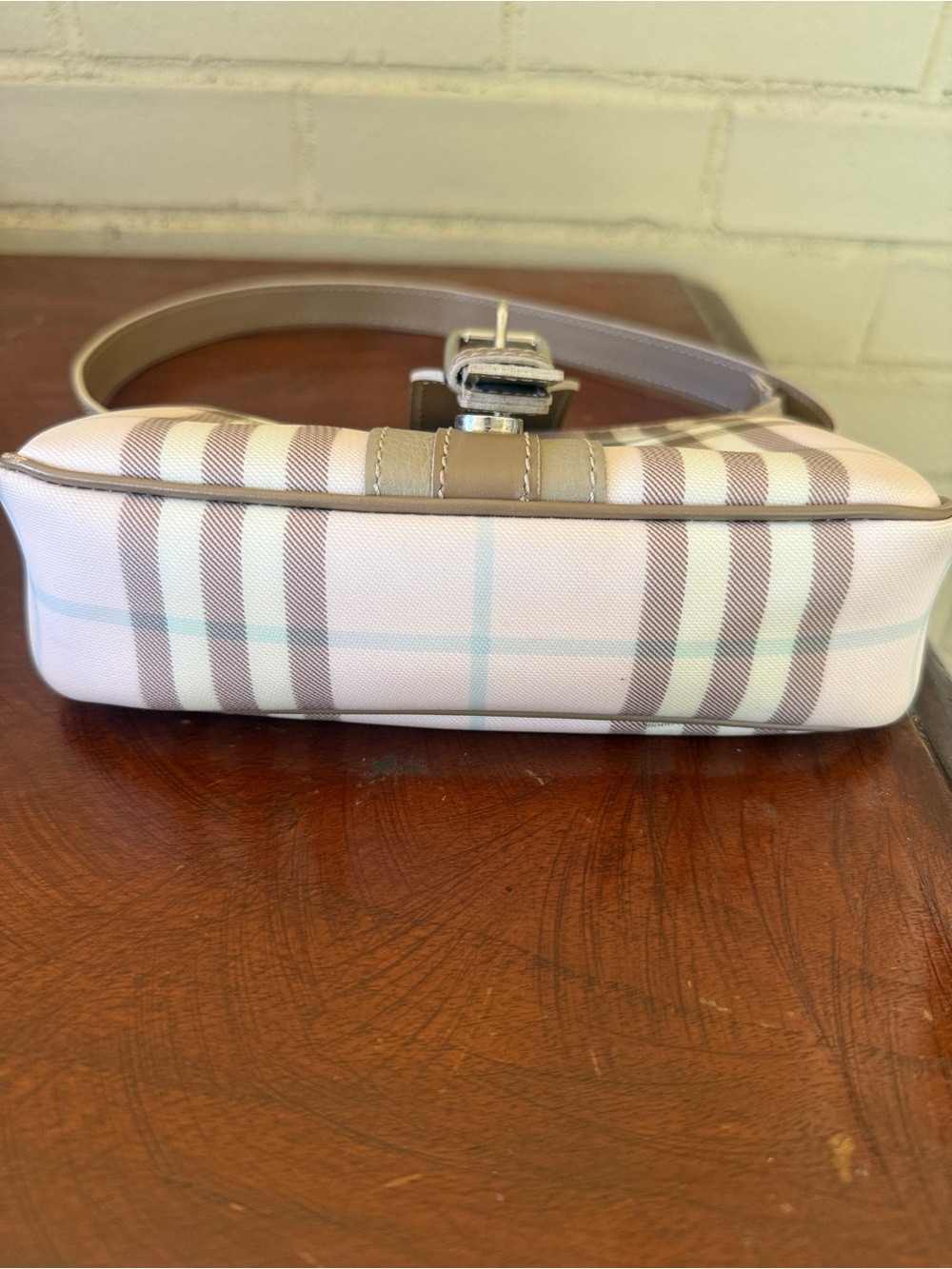 Burberry Classic Plaid Shoulder Bag in Beige (Tan) and Candy Pink - Picture 3 of 4